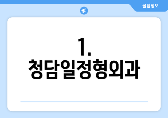 1. 청담일정형외과