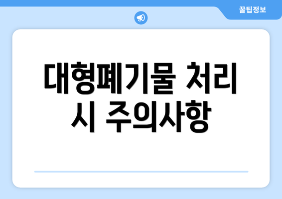 대형폐기물 처리 시 주의사항