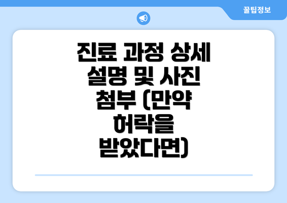 진료 과정 상세 설명 및 사진 첨부 (만약 허락을 받았다면)